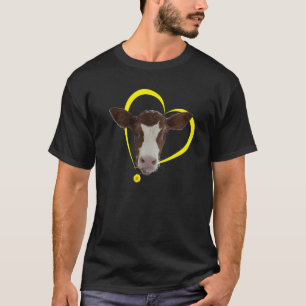 Camiseta Motivo de vaca de bezerro fofo eu amo vacas eu amo