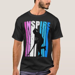 Camiseta Motivo Inspirador de Cor Azul Cor-de-Rosa de Hocke