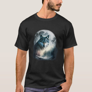 Camiseta Motivos De Caça Ao Lobo Da cinza Icy Moon Forest G