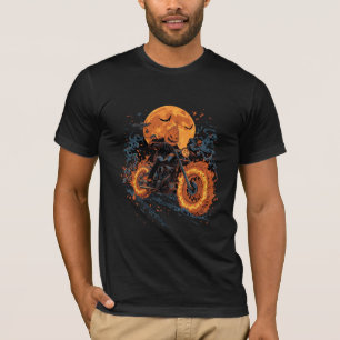Camiseta Moto Abóbora Ghost Rider Halloween