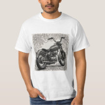 Moto Antiga com Moldura Floral – Biker Retrô