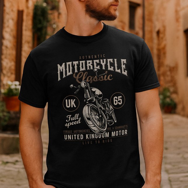 Camiseta Moto Clássica Autêntica (Criador carregado)