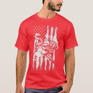 Camiseta Moto de Bandeira Americana Supercruz Moto Moto