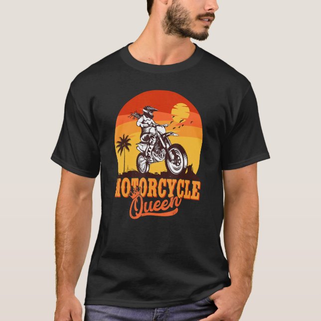 Camiseta Moto de bicicleta da rainha Biker (Frente)