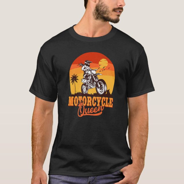 Camiseta Moto de bicicleta da rainha Biker (Frente)