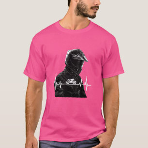 Camiseta Moto de Frequência do ECG Line Biker Heartbeat Mot