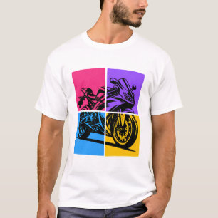 Camiseta Moto Esportiva Pop Art