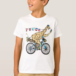 Camiseta Moto girafa engraçado