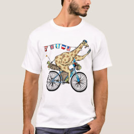 Camiseta Moto girafa engraçado