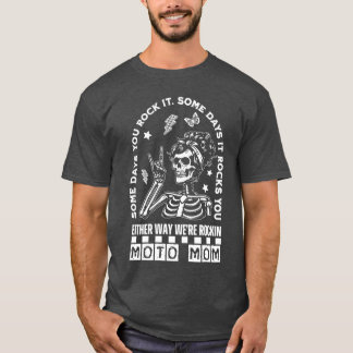 Camiseta Moto Mãe Esqueleto Rocker Punk Motoqueira Retro Gó