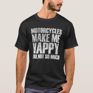 Camiseta Moto Me Faz Feliz, Bicicleta Chopper