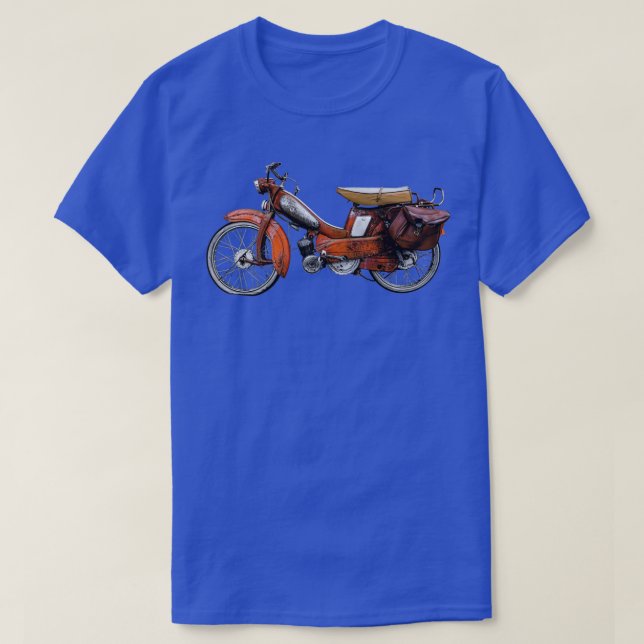 Camiseta Motobecane Francesa Vintage Moped (Frente do Design)