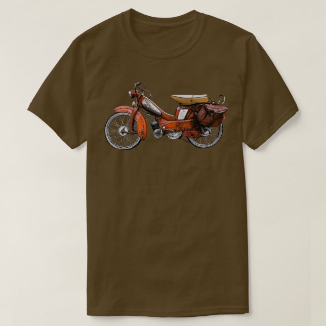 Camiseta Motobecane Francesa Vintage Moped (Frente do Design)