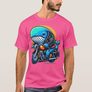 Camiseta Motobicicleta de navegação de baleia Biker