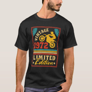 Camiseta Motocicleta 50º Aniversário Homens Vintage 1972 Bi