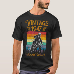 Camiseta Motocicleta 75º aniversário Homens Vintage 1947 Bi