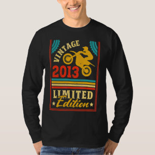 Camiseta Motocicleta 9.o aniversário Boys Vintage 2013 Bike