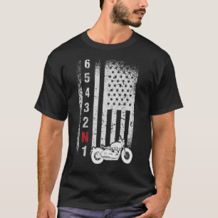 Camiseta Motocicleta American Flag