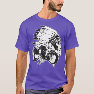 Camiseta Motocicleta Biker Nativo Americano Biker