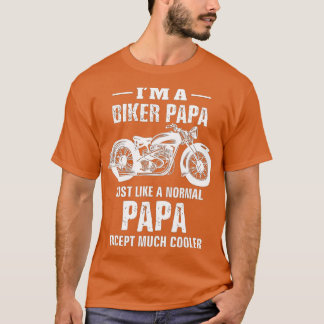 Camiseta Motocicleta Biker Papa Bike Pai Avô Gif