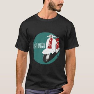 Camiseta motocicleta con letr a vida é melhor com o meu esc