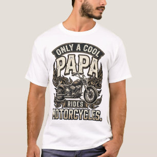 Camiseta Motocicleta Cool Papa Motociclista Antigo
