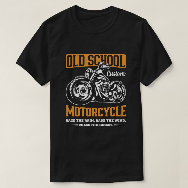 Camiseta Motocicleta da velha escola (Frente do Design)