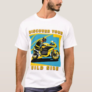 Camiseta Motocicleta de Corrida e Piloto