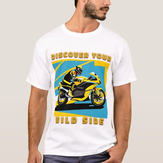 Camiseta Motocicleta de Corrida e Piloto (Frente)