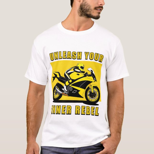 Camiseta Motocicleta de Corrida e Piloto (Frente)