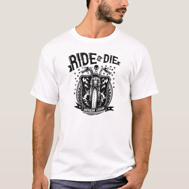 Camiseta Motocicleta de corrida ou morte (Frente)