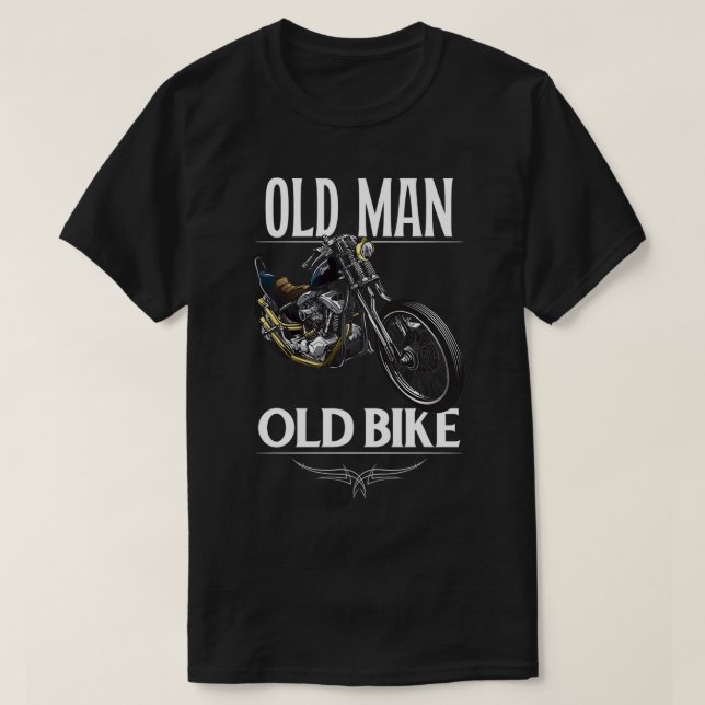 Camiseta Motocicleta de natalidade do velho Biker (Frente do Design)