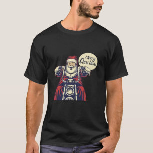 Camiseta Motocicleta de Santa Claus Moderna