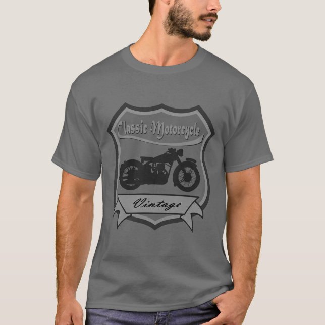 Camiseta Motocicleta do clássico do vintage (Frente)