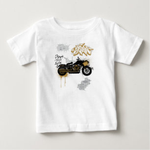 Camiseta Motocicleta dourada 