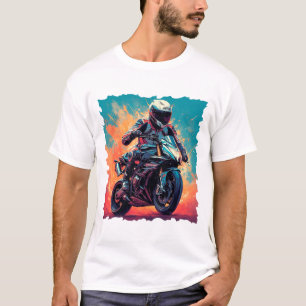 Camiseta Motocicleta em Ação
