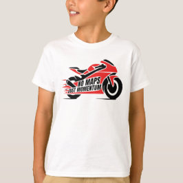 Camiseta Motocicleta Esportiva Vermelha e Preta