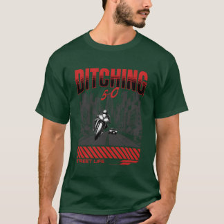 Camiseta Motocicleta foge de um amigo carro de patrulha