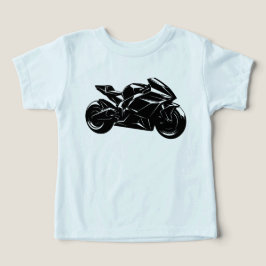 Camiseta Motocicleta Futurista Vetor Preto Branco