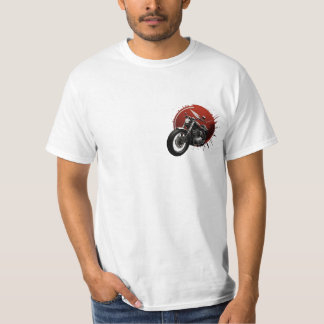 Camiseta Motocicleta na moda Cruiser com Backgrogrogue Verm