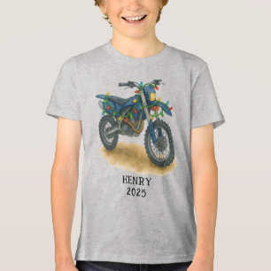 Camiseta Motocicleta Personalizada de Natal para Meninos