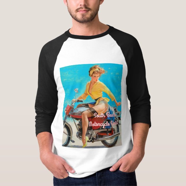 Camiseta Motocicleta Pinup (Frente)