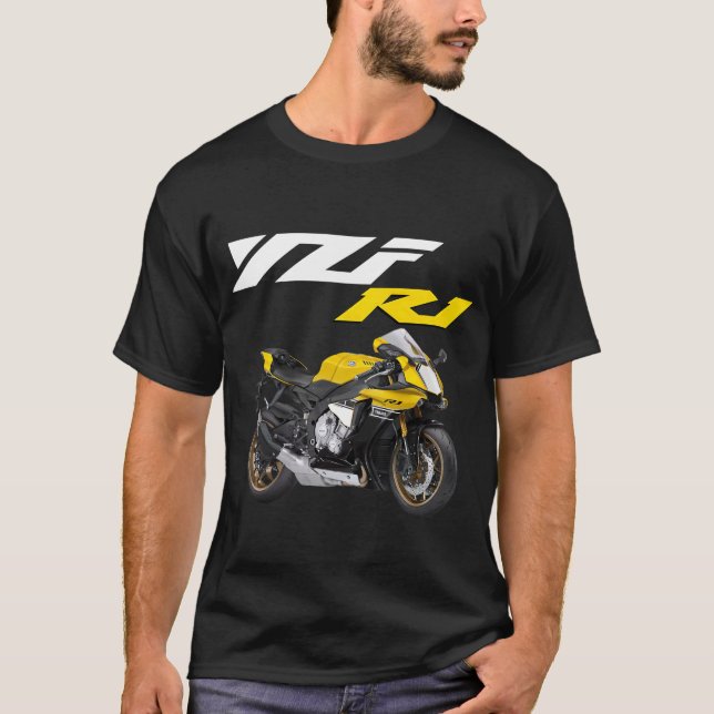 Camiseta Motocicleta R1 amarelo (Frente)