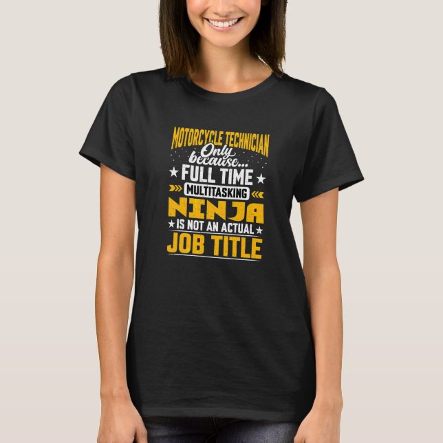 Camiseta Motocicleta técnico com título de trabalho Motocic (Frente)