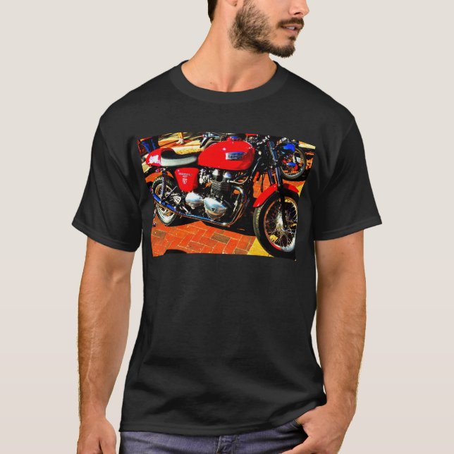 Camiseta Motocicleta vermelha de Triumph (Frente)