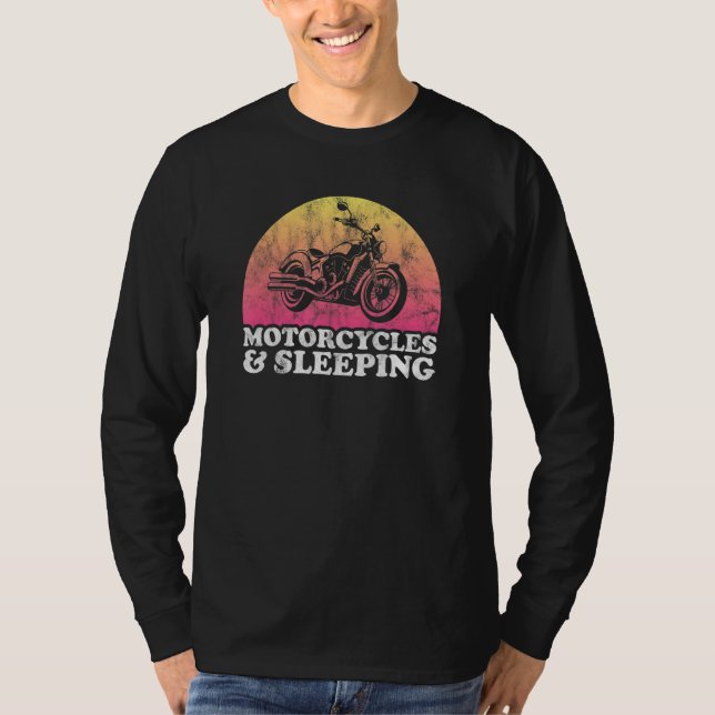 Camiseta Motocicletas e motociclos com sono (Frente)