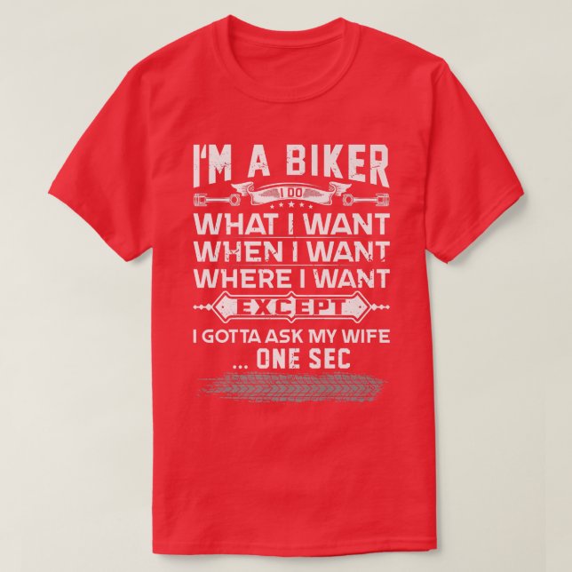 Camiseta Motocicletas Engraçado Biker Wife Biker (Frente do Design)
