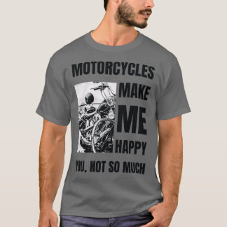 Camiseta Motocicletas Me Fazem Feliz Vamos Para A Viagem
