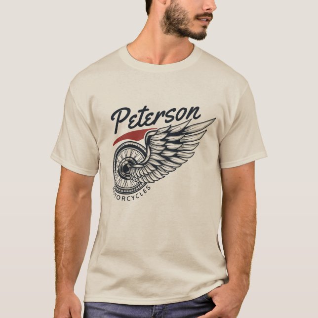 Camiseta Motocicletas Personalizadas Pneu Voador Loja de Mo (Frente)