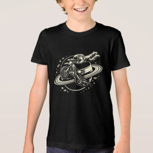 Camiseta Motociclista Astronauta Saturno